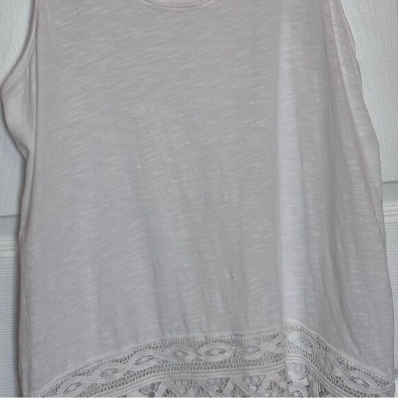 A.N.A | Women’s White Lace Trim Tunic Tank Top Swim Coverup Size XL - Picture 4 of 13